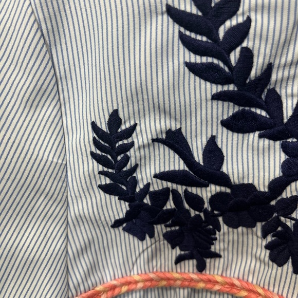 THML ANTHROPOLOGIE BOHO PINSTRIPE EMBROIDERED DRESS SIZE MEDIUM - Picture 9 of 13